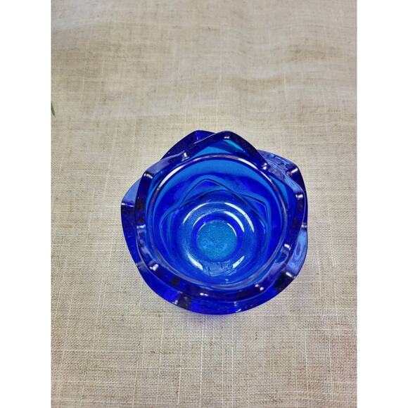 Vintage Avon Tulip Votive Candle, Cobalt Blue Glass, Candleholder - Picture 5 of 5